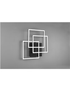 Mobile plafoniera led nera 3 quadrati orientabili con telecomando multifunzione l. 41cm Moderno LED