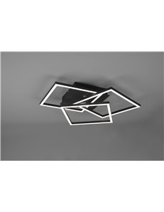 Mobile plafoniera led nera 3 quadrati orientabili con telecomando multifunzione l. 41cm Moderno LED 2