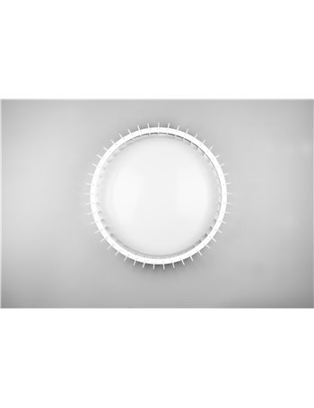 Monte plafoniera led con struttura legno colore bianco con telecomando multifunzione d.60cm Moderno LED