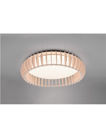 Monte plafoniera led con struttura legno colore naturale con telecomando multifunzione d.60cm Moderno LED
