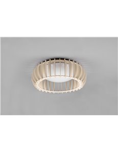 Monte plafoniera led con struttura legno colore naturale con variazione intensita' con interruttore d.40cm Moderno LED