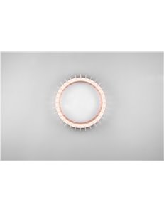 Monte plafoniera led con struttura legno colore naturale con variazione intensita' con interruttore d.40cm Moderno LED 2