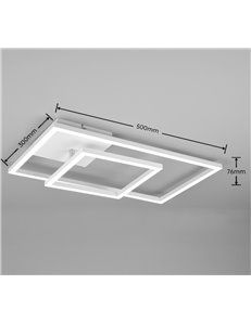 Padella plafoniera led bianca con snodo ed intensita' regolabile con interruttore l. 63cm Moderno LED 2