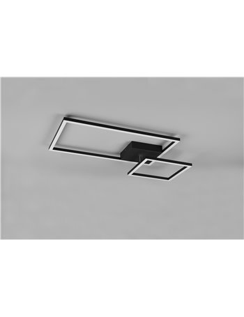 Padella plafoniera led nera con snodo ed intensita' regolabile con interruttore l. 63cm Moderno LED