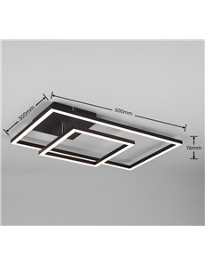 Padella plafoniera led nera con snodo ed intensita' regolabile con interruttore l. 63cm Moderno LED 2