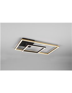Padella plafoniera led oro nero con snodo ed intensita' regolabile con interruttore l. 63cm Moderno LED 2