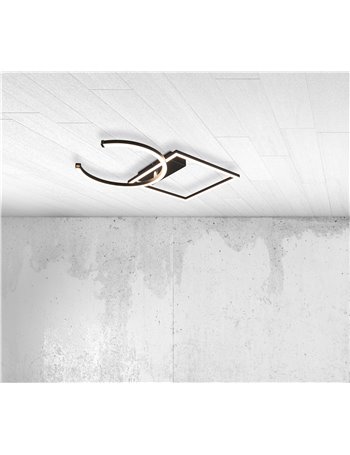 Pivot plafoniera led nera con snodo ed intensita' regolabile con interruttore l. 54cm Moderno LED