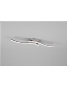 Route plafoniera led 2 bacchette ondulate acciaio satinato l. 54cm Moderno LED 2