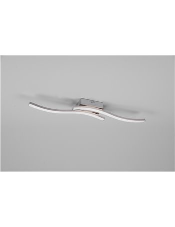 Route plafoniera led 2 bacchette ondulate acciaio satinato l. 54cm Moderno LED Route plafoniera led 2 bacchette ondulate acciaio satinato l. 54cm Moderno LED