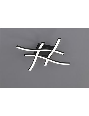 Route plafoniera led 4 bacchette ondulate antracite 45,2cmx45,2cm Moderno LED Route plafoniera led 4 bacchette ondulate antracite 45,2cmx45,2cm Moderno LED