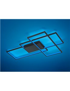 Thiago plafoniera grande led antracite 3 rettangoli con tecnologia " wiz " multifunzione l. 115cm Moderno LED 2