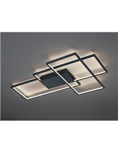Thiago plafoniera led antracite 3 rettangoli con tecnologia " wiz " multifunzione l. 104cm Moderno LED