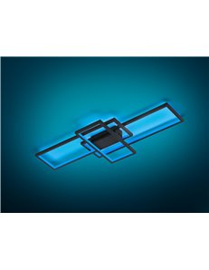 Thiago plafoniera led antracite 3 rettangoli con tecnologia " wiz " multifunzione l. 104cm Moderno LED 2