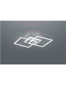 Venida plafoniera led doppio quadrato alluminio con luce centrale regolazione intensita' interruttore l.58cm Moderno LED