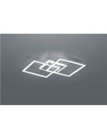 Venida plafoniera led doppio quadrato alluminio con luce centrale regolazione intensita' interruttore l.58cm Moderno LED