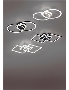 Venida plafoniera led doppio quadrato alluminio con luce centrale regolazione intensita' interruttore l.58cm Moderno LED 2