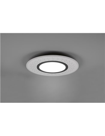 Verus plafoniera led acciaio microfori tonda con telecomando multifunzione d.50cm   Moderno LED