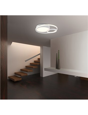 Vuelta plafoniera led bianca 3 diffusori con dimmerazione intensita' e temperatura di colore d. 48cm Moderno LED