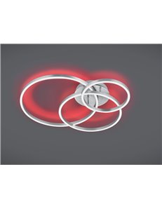 Winona plafoniera led tonda orientabile acciaio retro-illuminata rgb con telecomando multifunzione l. 77cm Moderno LED 2
