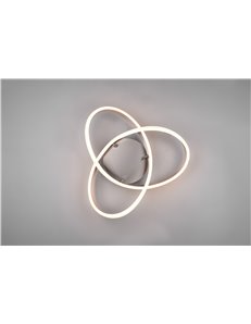 Yara plafoniera led acciaio satinato con regolazione luce calda - naturale e dimmerazione con interruttoe a parete d. 59cm Moder