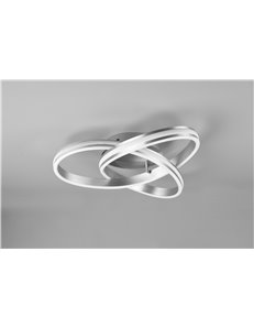 Yara plafoniera led acciaio satinato con regolazione luce calda - naturale e dimmerazione con interruttoe a parete d. 59cm Moder 2