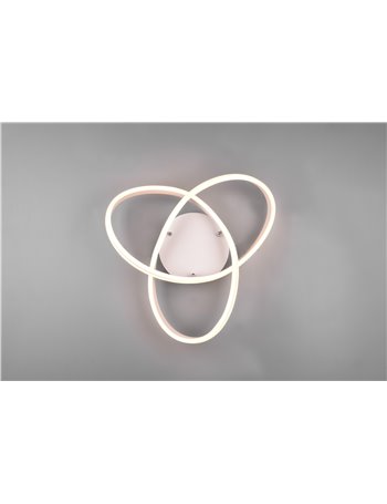 Yara plafoniera led bianca con regolazione luce calda - naturale e dimmerazione con interruttoe a parete d. 59cm Moderno LED