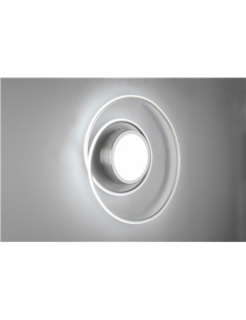 Yava plafoniera led acciaio tonda con telecomando multifunzione d.60cm   Moderno LED