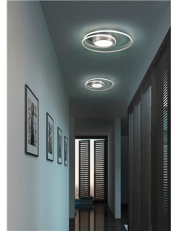 Yava plafoniera led bianca tonda con telecomando multifunzione d.60cm   Moderno LED