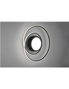 Yava plafoniera led nera tonda con telecomando multifunzione d.60cm   Moderno LED