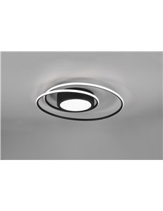 Yava plafoniera led nera tonda con telecomando multifunzione d.60cm   Moderno LED 2