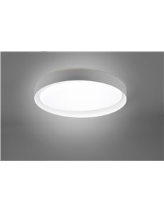 Zeta plafoniera led diffusore bianco con bordo grigio e bianco e telecomando multifunzione d.48,5 Moderno LED