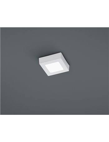 Zeus plafoniera led quadrata bianca piccola l.12x12 cm Moderno LED