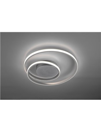 Zibal plafoniera led spirale alluminio con regolazione intensita' interruttore d.40cm Moderno LED