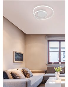 Zibal plafoniera led spirale bianca con regolazione intensita' interruttore d.40cm Moderno LED