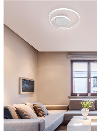 Zibal plafoniera led spirale bianca con regolazione intensita' interruttore d.40cm Moderno LED