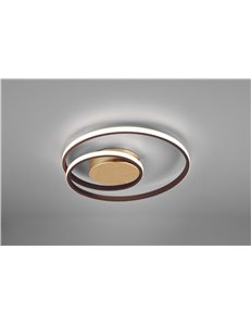 Zibal plafoniera led spirale oro anticato con regolazione intensita' interruttore d.40cm Moderno LED