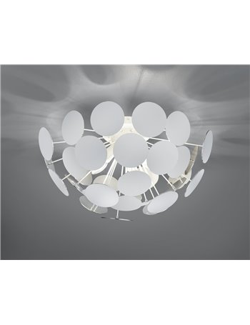 Discalgo plafoniera sfera tondi metallo bianco opaco argento d. 54cm Moderno E14