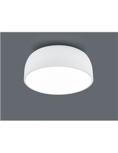 Baron plafoniera tonda metallo bianco con diffusore satinato d.52 cm Moderno E27