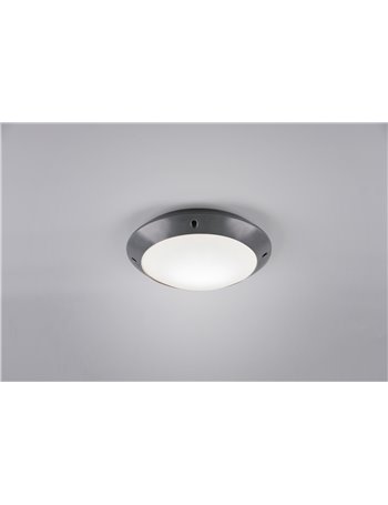 Camaro plafoniera esterno metacrolato nera d. 26cm ip54 Moderno E27