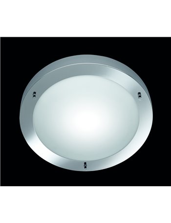 Condus plafoniera bagno tonda  cromata vetro d.32 Moderno E27