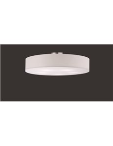 Hotel plafoniera tonda 5 luci diffusore tessuto bianco d. 65cm Moderno E27