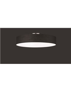 Hotel plafoniera tonda 5 luci diffusore tessuto nero d. 65cm Moderno E27