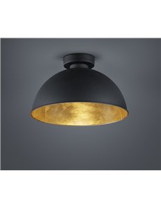 Jimmy plafoniera cupola metallo nero oro d.31 Moderno E27