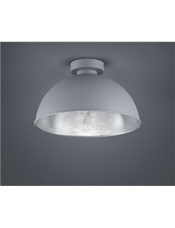 Jimmy plafoniera cupola metallo alluminio argento d.31 Moderno E27