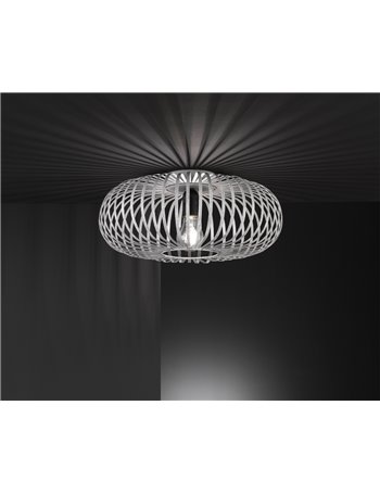 Johann plafoniera metallo ellisse grigio antico d. 40cm Moderno E27