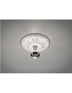 Lilly rosone in gesso decorato a rilievo d. 30cm Moderno E27