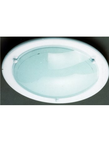 Primo plafoniera metallo bianco coppa vetro D.30 Moderno E27