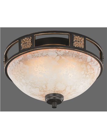 Quinta plaf classica marrone vetro alabastro cm33 Autentico E27