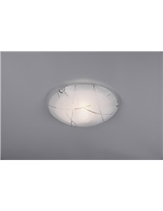 Sandrina plafoniera vetro graniglia con righe trasparenti d.30cm  Moderno E27