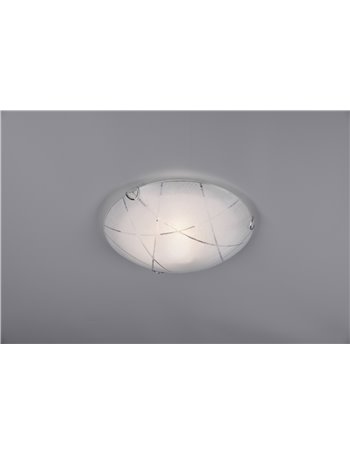 Sandrina plafoniera vetro graniglia con righe trasparenti d.30cm  Moderno E27